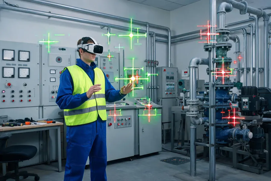 Mixed reality alignment test in a training room